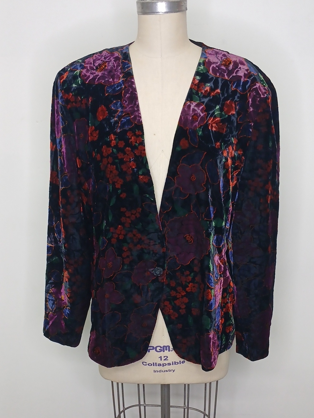 Vintage Norton McNaughton Velvet Floral Blazer / 16